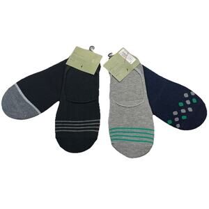 Men's Goodfellow & Co 2pk/4 TOTAL Liner Socks - Gray Navy Shoe Size 7-12 NEW S5